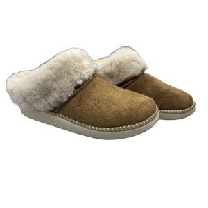 NWOB Olukai Women's Ku'i Slip-On Slippers - Tan/Bone W7 EU 37 w/ Blemishes